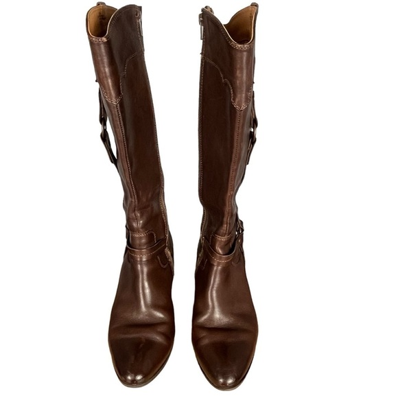 Söfft Brown Leather Tall Riding Boots Sz 9.5W – Side Buckle Detail Western Style - Picture 7 of 16